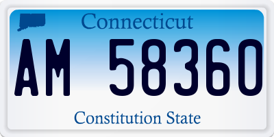 CT license plate AM58360