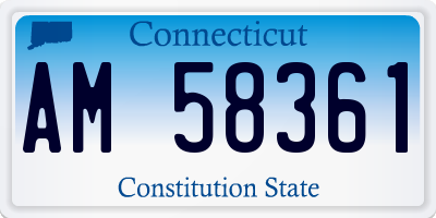 CT license plate AM58361
