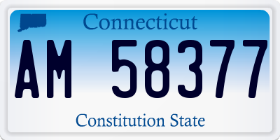 CT license plate AM58377