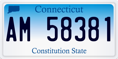 CT license plate AM58381