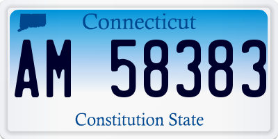 CT license plate AM58383