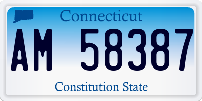 CT license plate AM58387