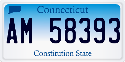CT license plate AM58393
