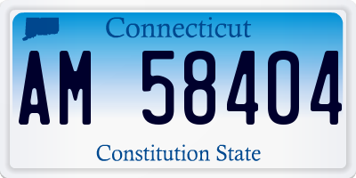 CT license plate AM58404