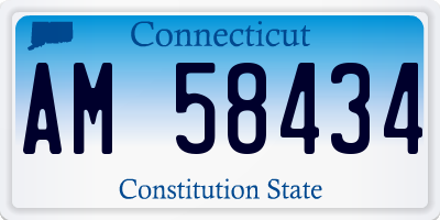 CT license plate AM58434
