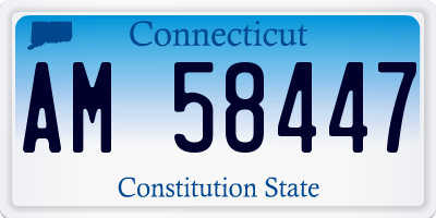 CT license plate AM58447