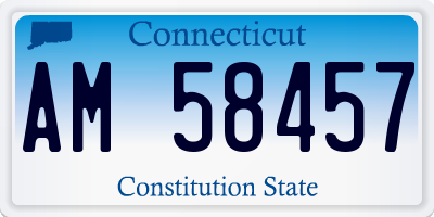 CT license plate AM58457