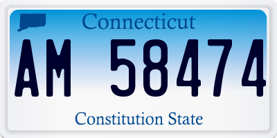 CT license plate AM58474
