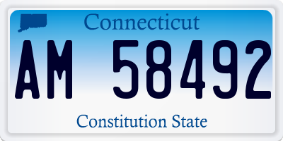CT license plate AM58492