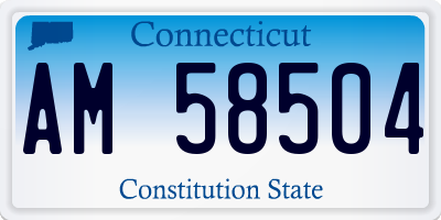 CT license plate AM58504