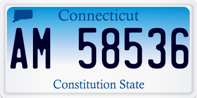 CT license plate AM58536