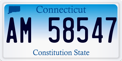 CT license plate AM58547