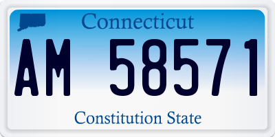 CT license plate AM58571