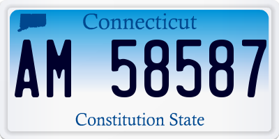 CT license plate AM58587