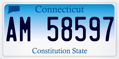 CT license plate AM58597