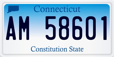 CT license plate AM58601