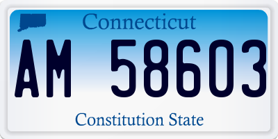 CT license plate AM58603