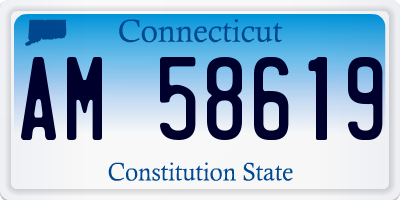 CT license plate AM58619