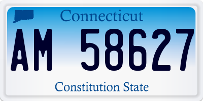 CT license plate AM58627