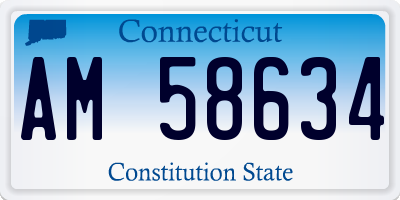 CT license plate AM58634