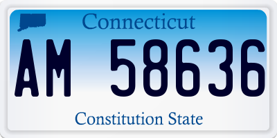 CT license plate AM58636