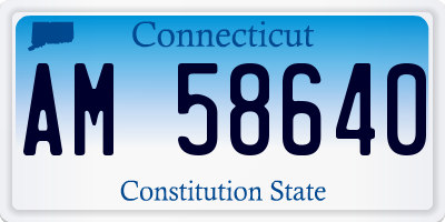 CT license plate AM58640