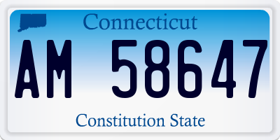 CT license plate AM58647