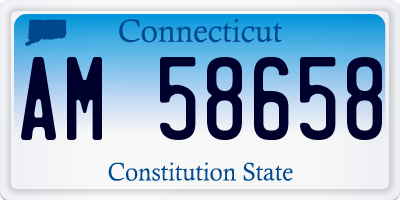 CT license plate AM58658