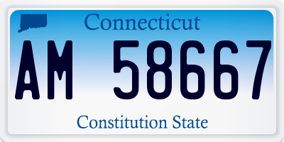 CT license plate AM58667