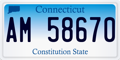 CT license plate AM58670