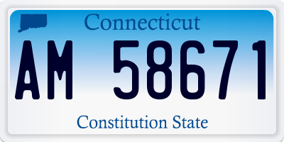 CT license plate AM58671
