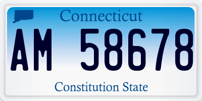 CT license plate AM58678