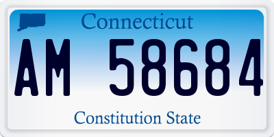 CT license plate AM58684