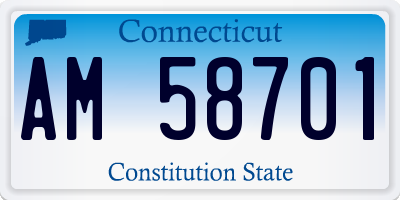 CT license plate AM58701