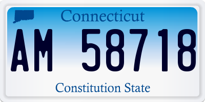 CT license plate AM58718