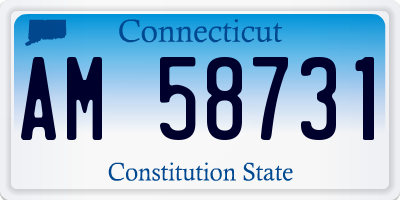 CT license plate AM58731