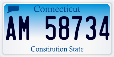 CT license plate AM58734