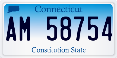 CT license plate AM58754