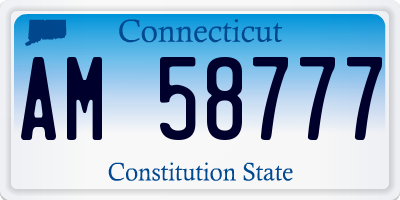 CT license plate AM58777