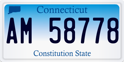 CT license plate AM58778