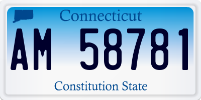 CT license plate AM58781