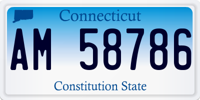 CT license plate AM58786
