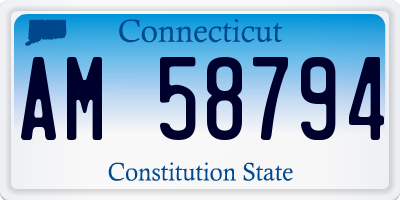 CT license plate AM58794