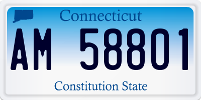 CT license plate AM58801