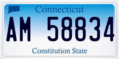 CT license plate AM58834