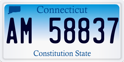 CT license plate AM58837