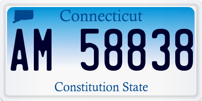 CT license plate AM58838