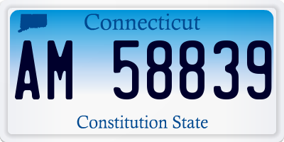CT license plate AM58839