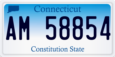CT license plate AM58854