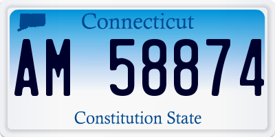 CT license plate AM58874